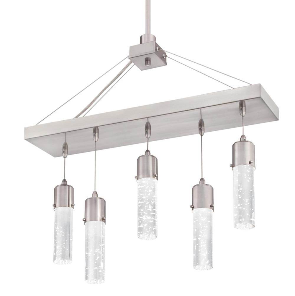 Westinghouse Westinghouse Lighting Cava Five-Light LED Indoor Chandelier, Brushed Nickel Finish with Bubble Glass