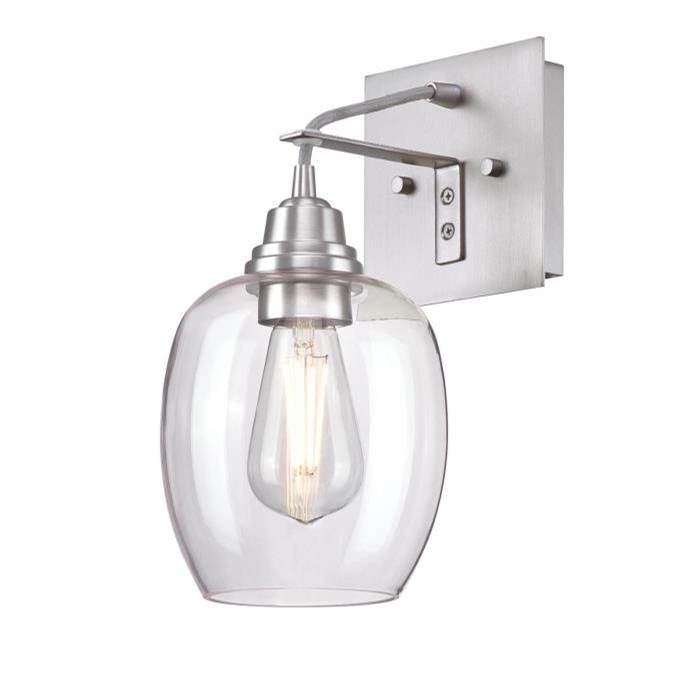 Westinghouse Westinghouse Lighting Eldon One-Light Indoor Wall Fixture, Brushed Aluminum Finish with Clear Glass