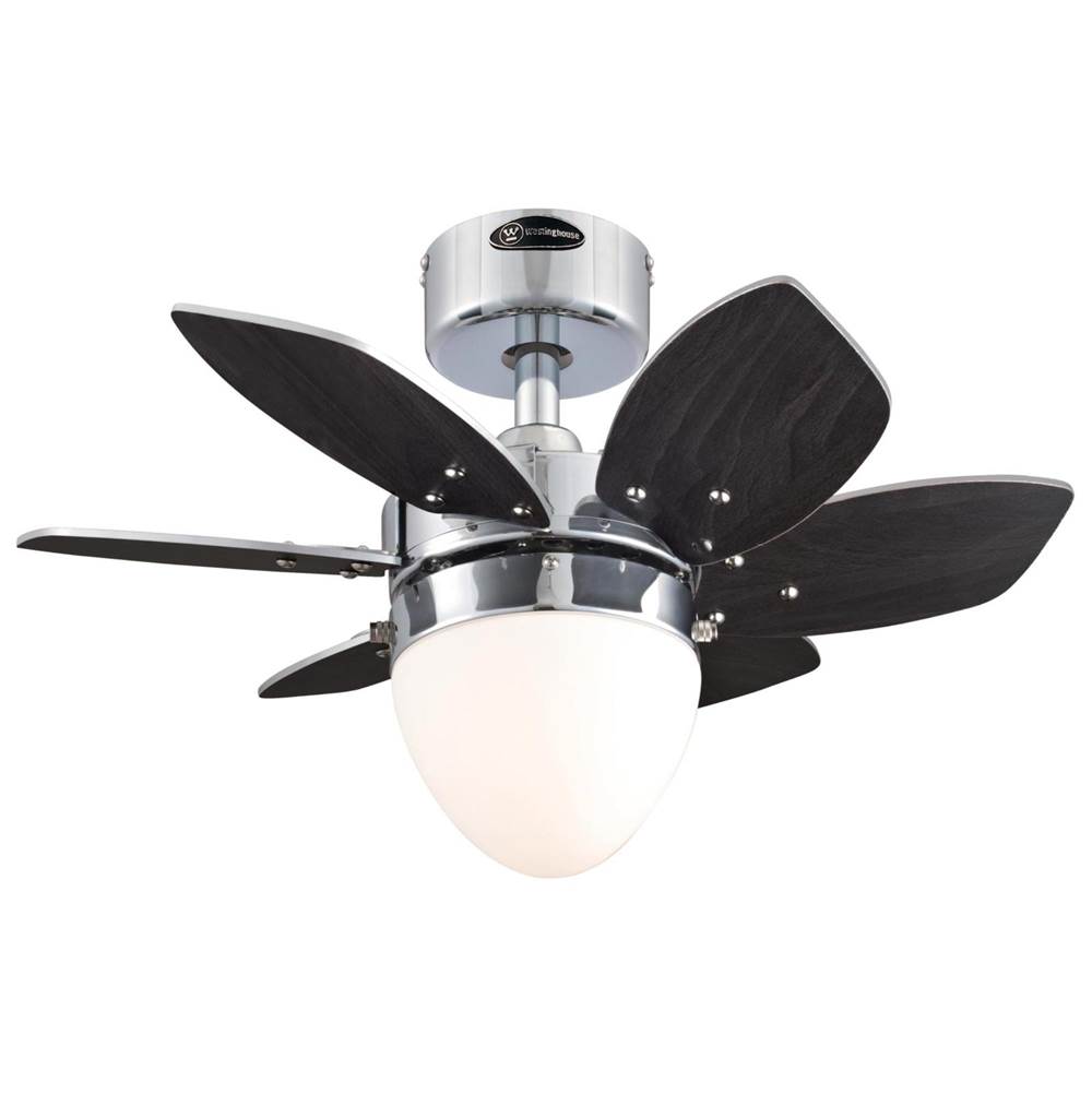 Westinghouse Westinghouse Lighting Origami 24-Inch 6-Blade Chrome Indoor Ceiling Fan with Dimmable LED Light Fixture and Opal Frosted Glass